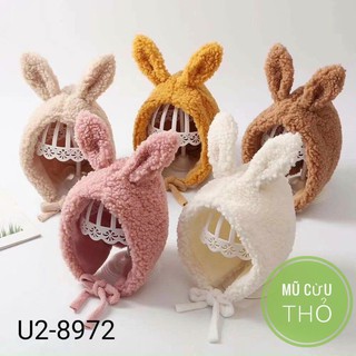 Mũ  cừu mẫu thỏ trơn 05