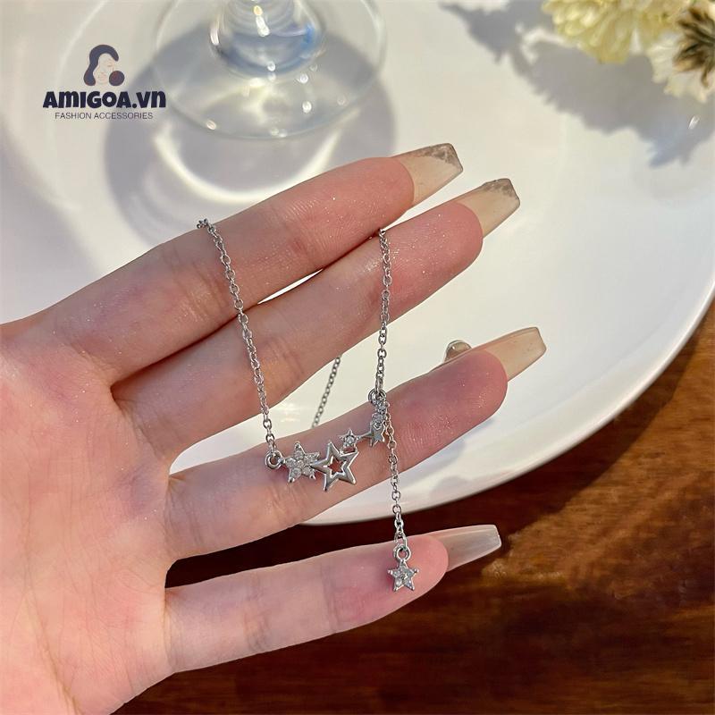 ✨✨Vòng cổ Mạ Bạc 925 Mặt Ngôi Sao Tua Rua Thời Trang Cho Nữ