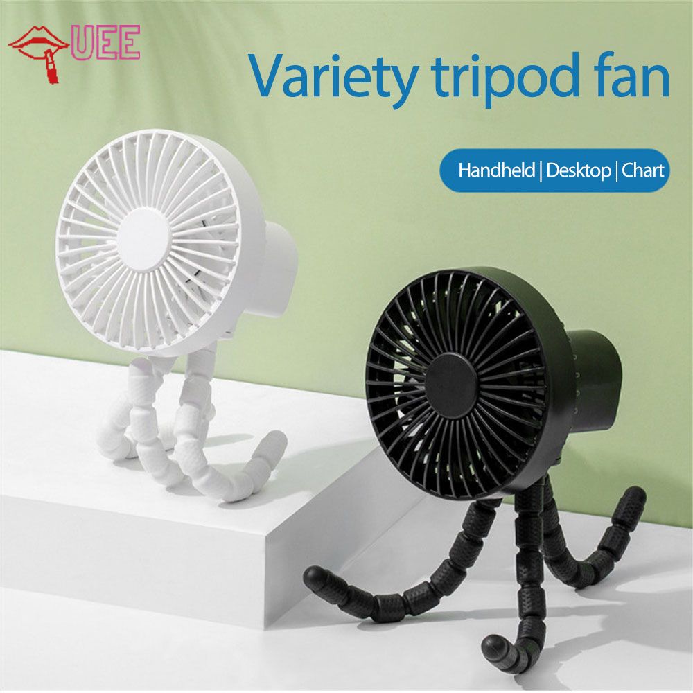 【Ready Stock】 Automatic shaking head fan desktop mini electric fan octopus bracket fan USB gale student dormitory bed 【Muee】