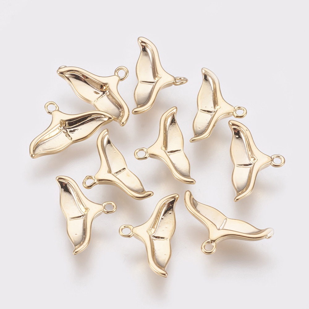 Set 1~20 Mặt Dây Chuyền Hình Đuôi Bướm / Ngôi Sao / Cá Voi Mạ Vàng Bạch Kim / Bạch Kim 18K 9x9x1.5mm: 1mm