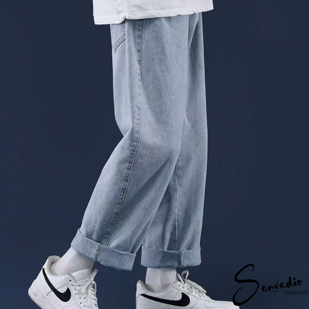Quần jean baggy nam form rộng nam dễ phối đồ chất jean đẹp không phai màu QD21