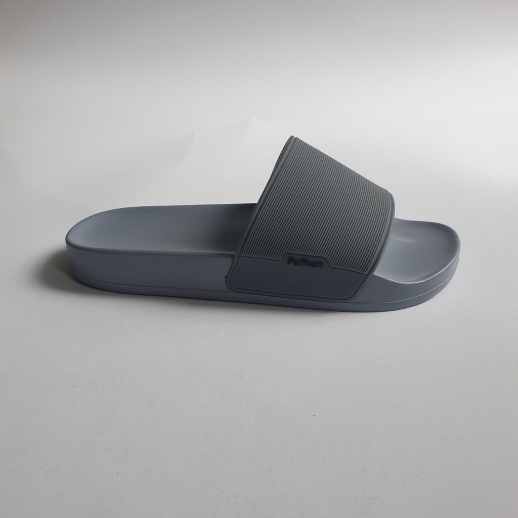 Dép nam nữ quai ngang slipper Pathon quai PVC và đế PU xám quai xám Mẫu SD66