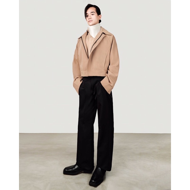 GIAN SAIGON - Áo khoác ngắn khaki - Khaki cropped jacket - Nâu be