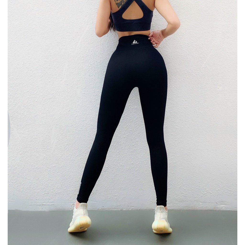 Quần Tập Gym Yoga Nữ, Quần Dài Thể Thao Chất Dệt Kim Lưng Cao NaQi Q502