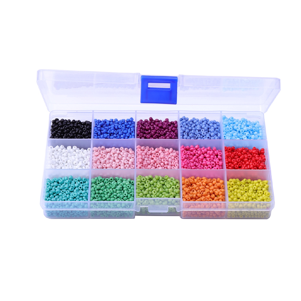Bộ 15 Hạt Thủy Tinh Nhiều Màu Kích Thước 3mm Dùng Làm Trang Sức