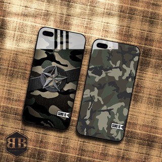 Ốp lưng kính cường lực iphone 7 plus / iphone 8 plus hình camo