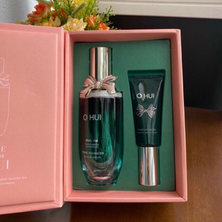 SÉT TINH CHẤT OHUI XANH DƯỠNG CĂNG BÓNG, CHỐNG NHĂN, CHỐNG LÃO HOÁ BẢN LIMITED TĂNG TỪ 50ml lên 90ml MẪU mới 2020