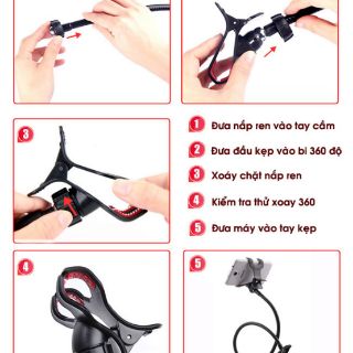 Giá đỡ điện thoại dạng kẹp đa năng