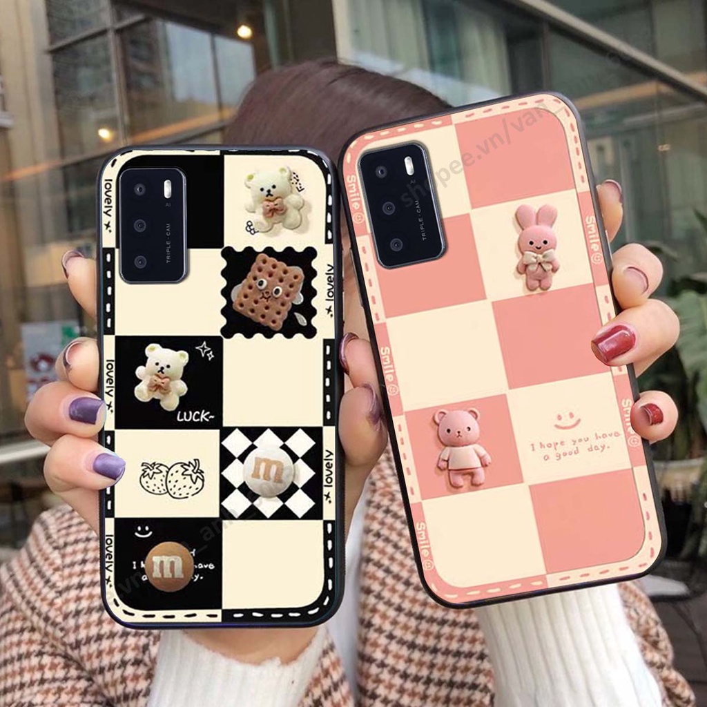 Ốp lưng Oppo A16 hình gấu, kẹo dễ thương cute