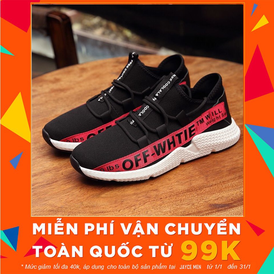 {Vô địch rẻ}E02 Giày Sneaker thời trang Nam Đen Đỏ