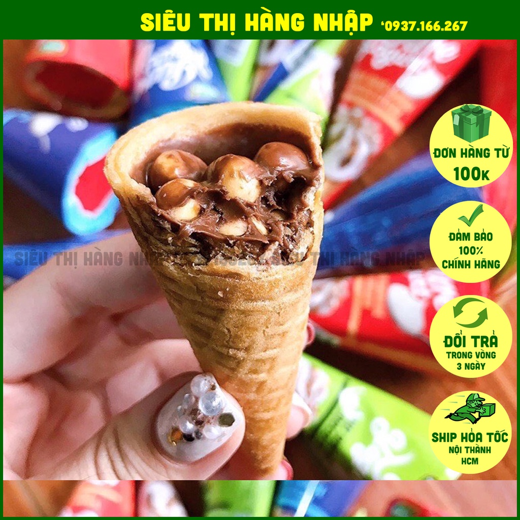 [Lẻ] 1 cái bánh ốc quế nhân socola Risen Mỹ 320g (chocolate, sô cô la)