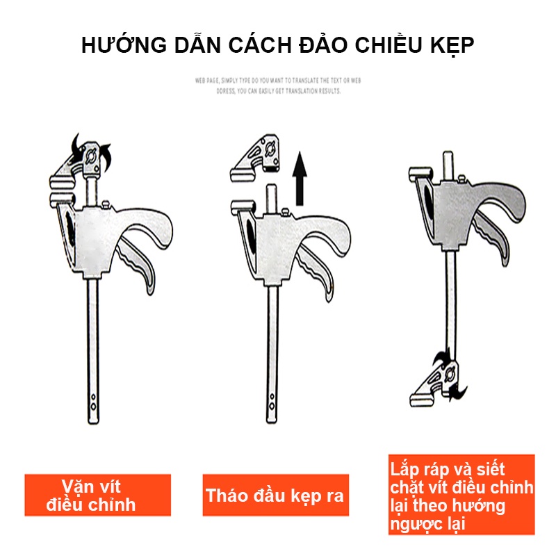 Cảo kẹp nhanh TACTIX 215605, ê tô kẹp chữ G  gỗ tăng đưa, công nghiệp nhiều kích cỡ, lực kẹp lớn