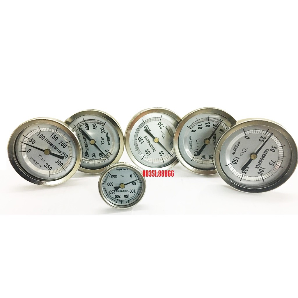 Đồng hồ đo nhiệt độ cơ inox từ 0 đến 500 độ C - DAEWON Hàn Quốc (Chân sau)