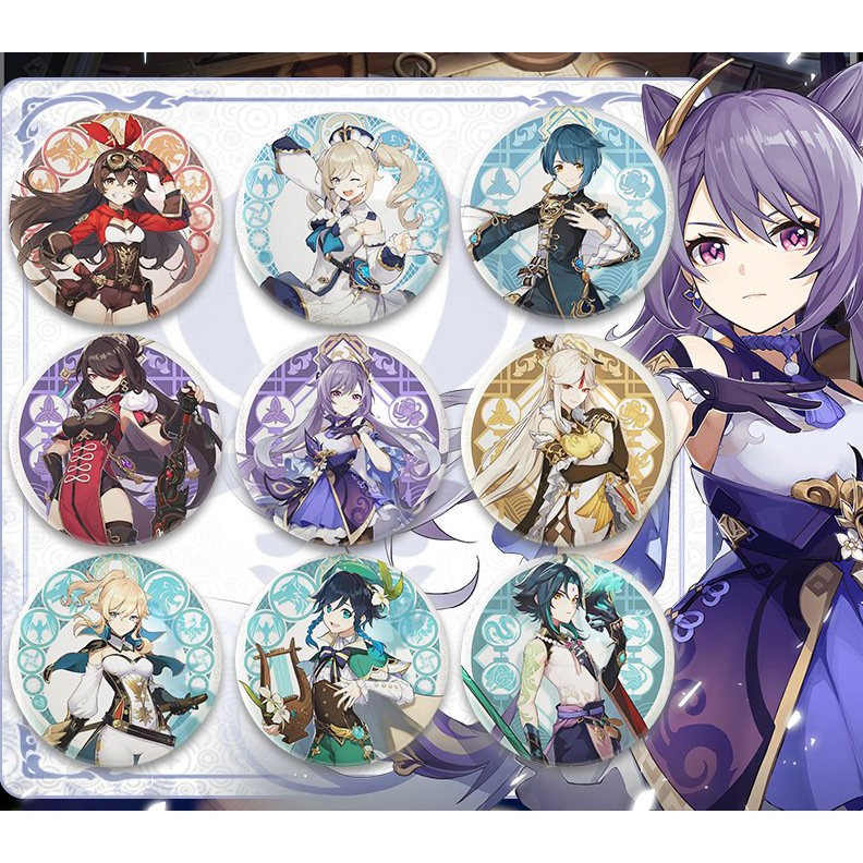 Huy hiệu cái áo IN HÌNH Itto Gorou Thoma Genshin Impact game chibi dễ thương xinh xắn mẫu 3