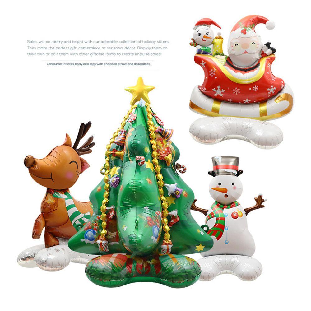 Bong Bóng Lá Nhôm Hình Ông Già Noel Trang Trí Giáng Sinh