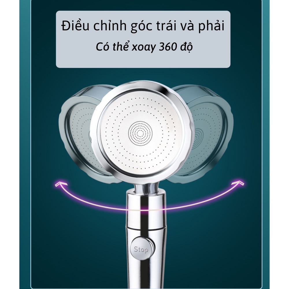 Vòi Sen Tăng Áp Công Nghệ Mới 3 chế Độ Nước Tăng Áp Siêu Mạnh Kèm Dây Nối Và Đế Vòi NANALI STORE