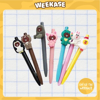 Line friends bút bi mực đen ngòi 0.5mm cute