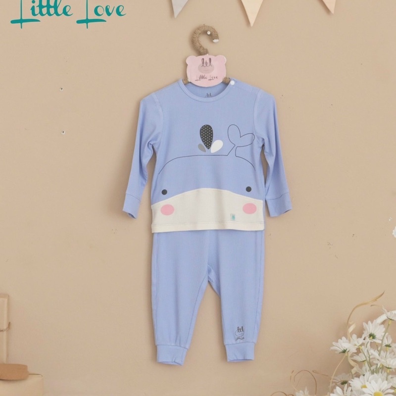 Bộ dài tay Little Love vải tăm, smoothy, LIL