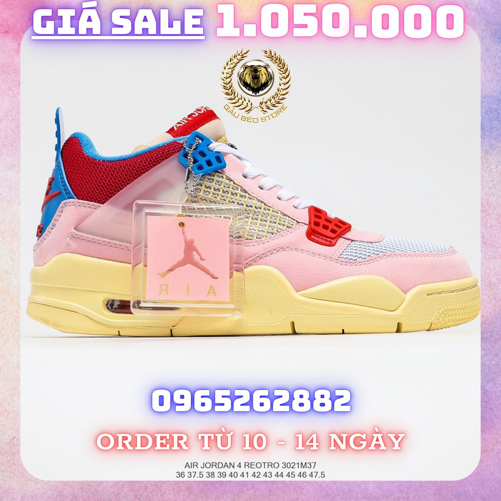 Order 1-2 Tuần + Freeship Giày Outlet Store Sneaker _Union LA x Nike Air Jordan 4 Retro SPSP"Guava Ice" MSP: 3021M371