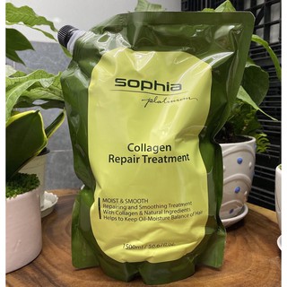 Kem hấp phục hồi tóc Collagen Sophia Repair Treatment Platinum 1500ml