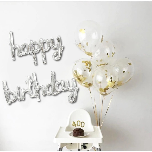 Bóng chữ Happy birthday liền kiểu mới trang trí sinh nhật