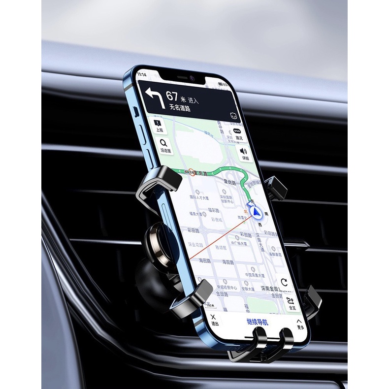 Giá đỡ điện thoại cao cấp Hyundai gắn cửa gió ô tô xe hơi thép hàng không siêu nhẹ tự động điều chỉnh.