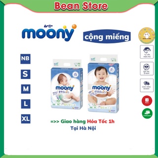 Tã/bỉm moony xanh cộng miếng nội địa nhật nb96/s90/m68/l58/m64/l50/xl44