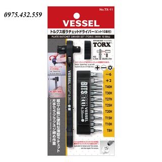 Bộ tay vặn vít nhanh và đầu vặn vít vessel tx-11