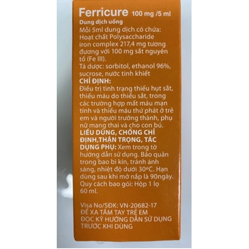 Ferricure Bổ Sung Sắt Nguyên Tố Cho Bé Từ Sơ Sinh Do Thiếu Máu