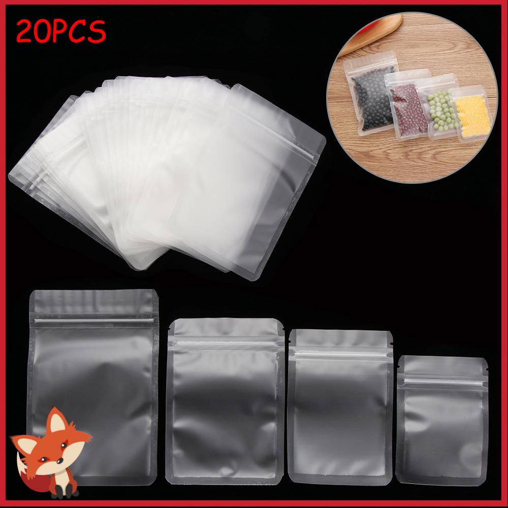 Bộ 20 Túi Nhựa Trong Suốt Có Khóa Kéo Chống Thấm Nước Đựng Đồ Tiện Dụng