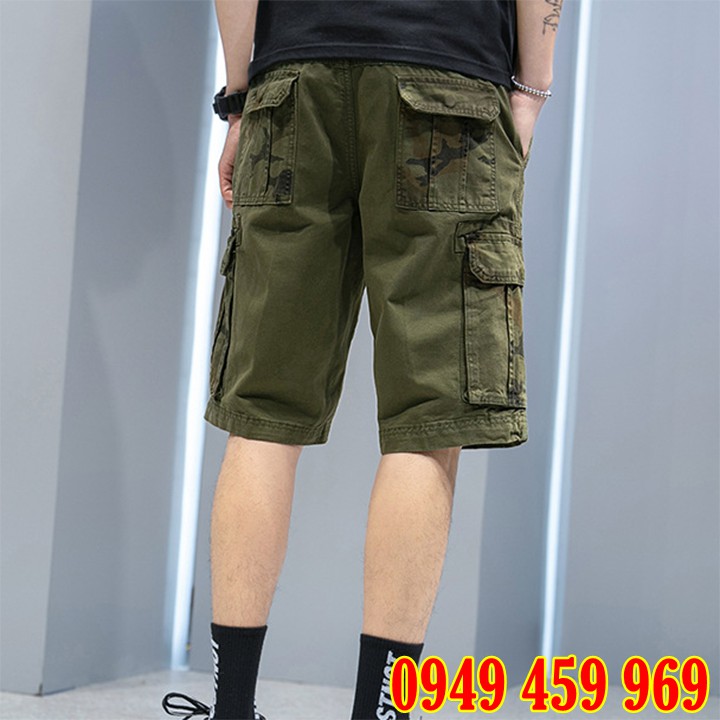 Quần Sóc Nam Kaki Túi Hộp Phong Cách Lính - Mã QS021