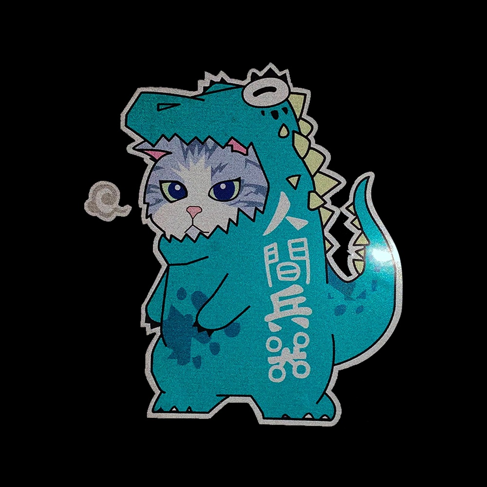 Hình dán xe khủng long phản chiếu Hình dán xe máy dễ thương Nhật Bản Decal trang trí xe máy