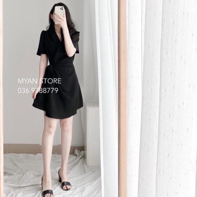 Váy đen vạt chéo thanh lịch sang nhẹ nhàng