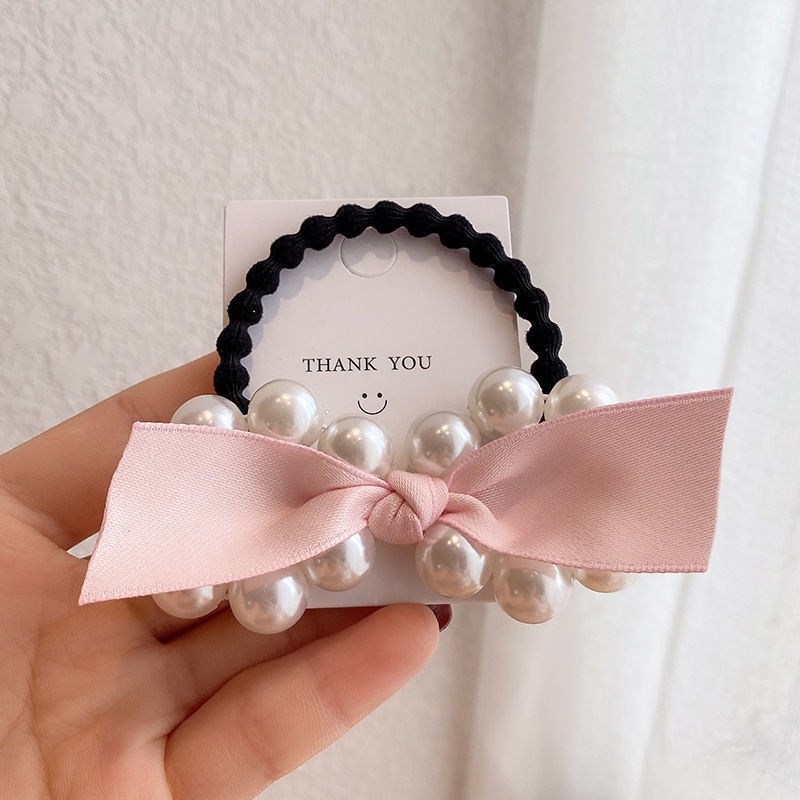 1 Dây Buộc Tóc Co Giãn Đính Ngọc Trai Thời Trang