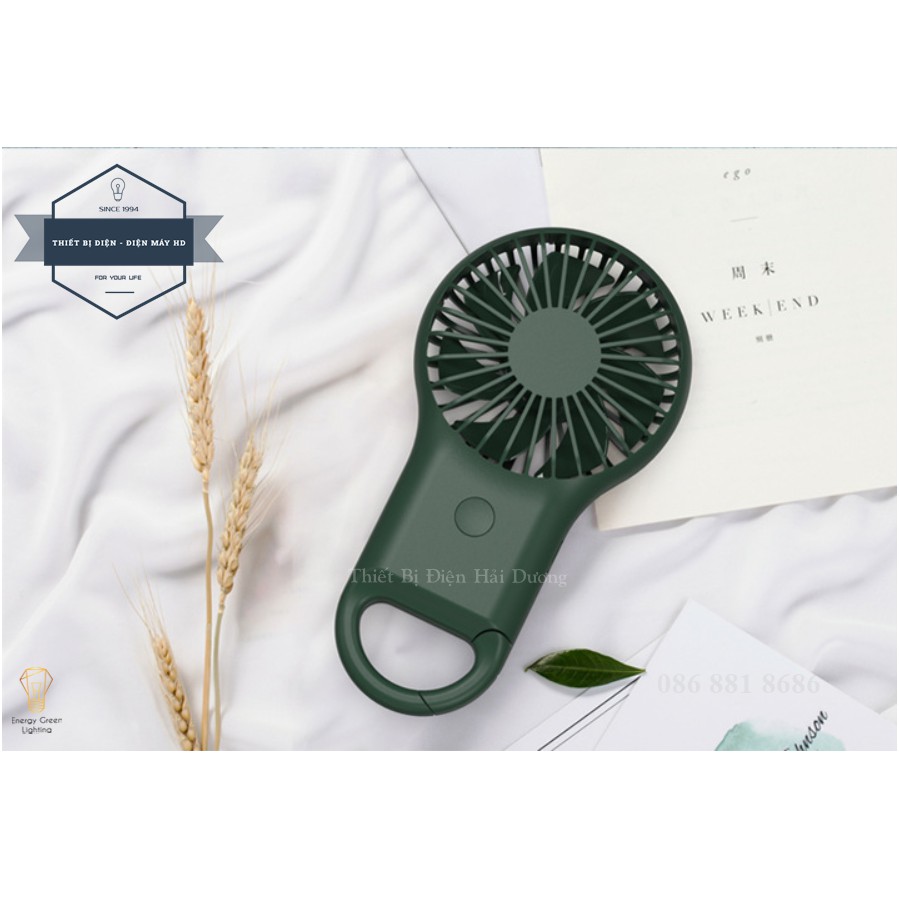 Quạt Mini Cầm Tay Tích Điện X-102 - 5 Cánh Quạt - Móc Treo Tiện Lợi - 3 Tốc Độ Gió Siêu Mát - Bảo Hành 12 Tháng