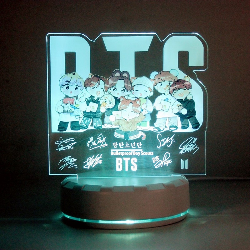 Đèn Led Nhiều Màu Hình Nhóm Nhạc Bts Thẻ