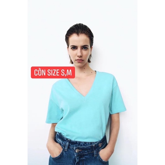 Áo phông cổ tim zara