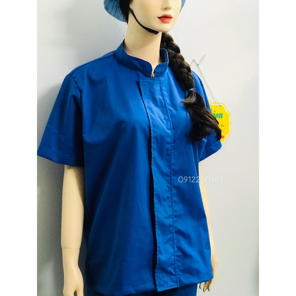 Đồ thực phẩm vải kaki tay ngắn hàng đẹp _ Hình chụp thật