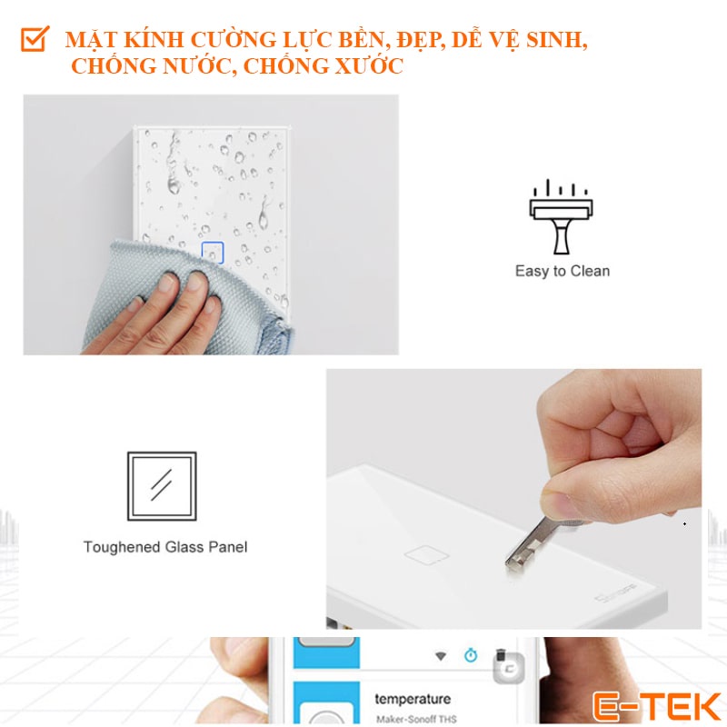 Công tắc thông minh wifi SONOFF T2, T3 chính hãng, bảo hành 12 tháng – e-tek.vn