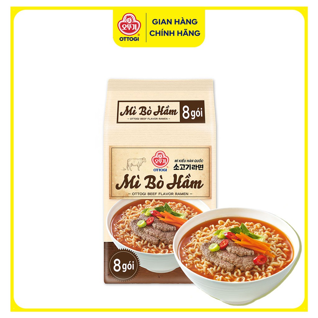 Mì bò hàm Ottogi lốc 8 gói x 120g