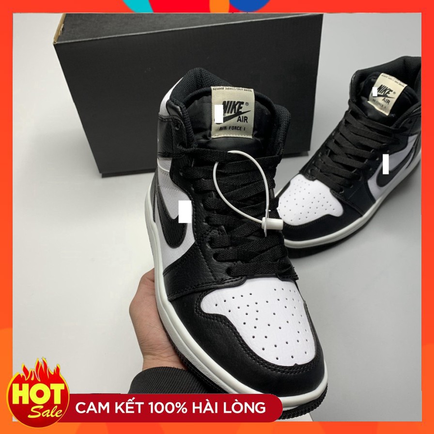 [FREESHIP - XẢ KHO] Giày Jordan Panda, Giày Sneaker Thể Thao JD1 Cao Cổ Màu Đen, Da Nhăn Cao Cấp Full Size Nam Nữ