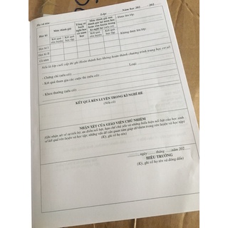 Học Bạ THCS ( Mẫu Mới )