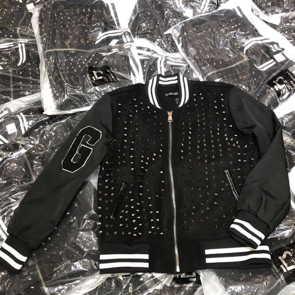 [ Thời trang cao cấp ] Áo Bomber siêu cấp đính đá Philipp Plein