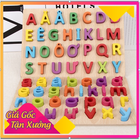 COMBO 2 BẢNG GỖ NỔI BẢNG CHỮ CÁI, BẢNG SỐ PHÉP TÍNH BẰNG GỖ GIÚP BÉ PHÁT TRIỂN TRÍ TUỆ - BẢNG GHÉP HÌNH CHỮ CÁI VÀ SỐ