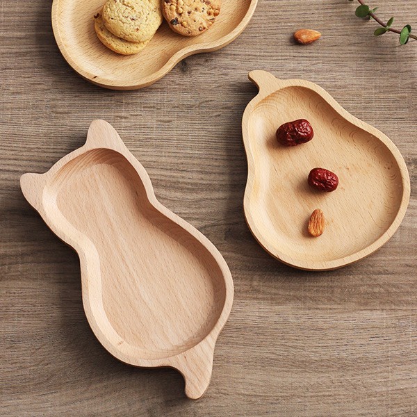 Khay gỗ đựng đồ ăn dặm cho bé hình con vật và quả