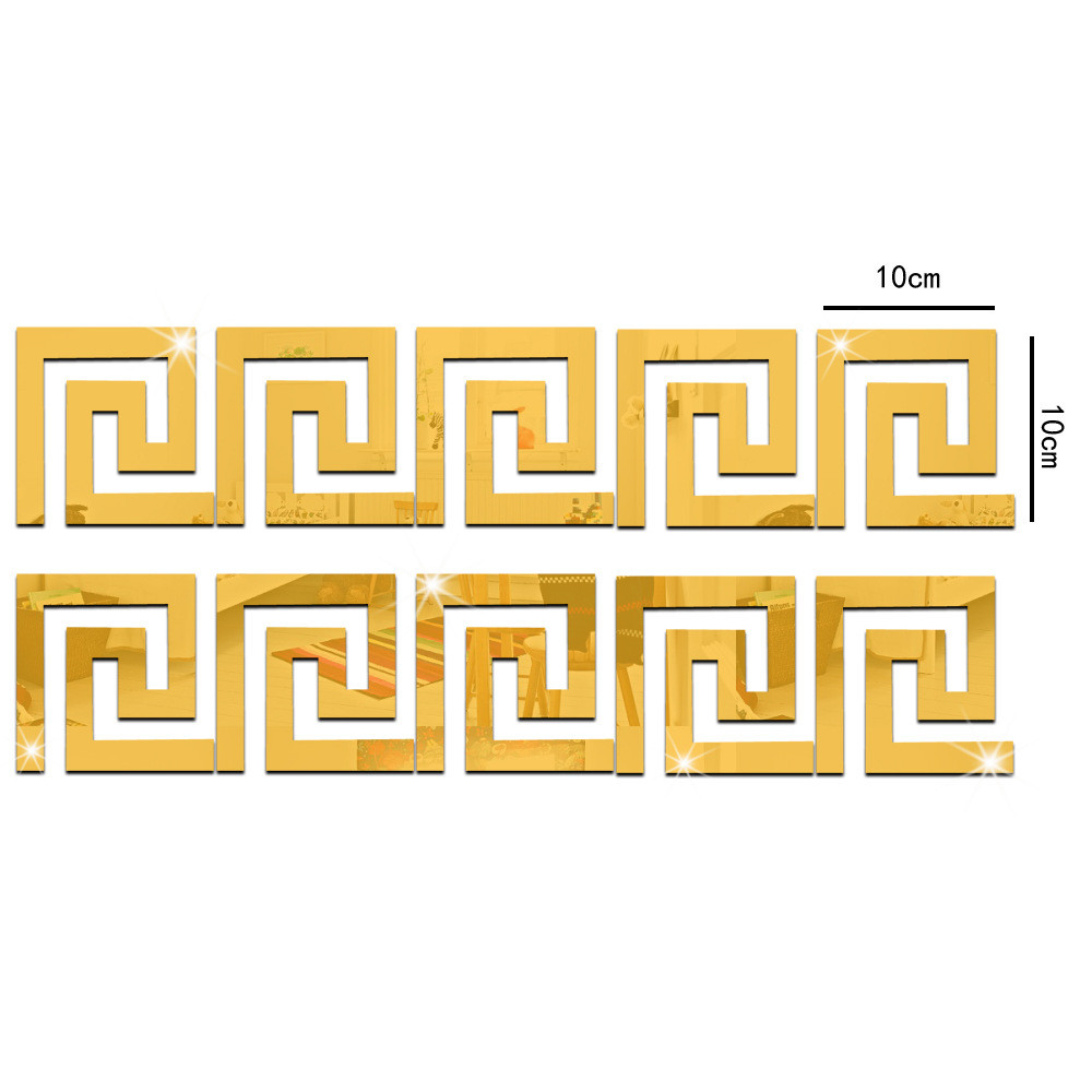 10 Miếng dán tường trang trí ren 3d tráng gương đẹp mắt 10 x 10cm
