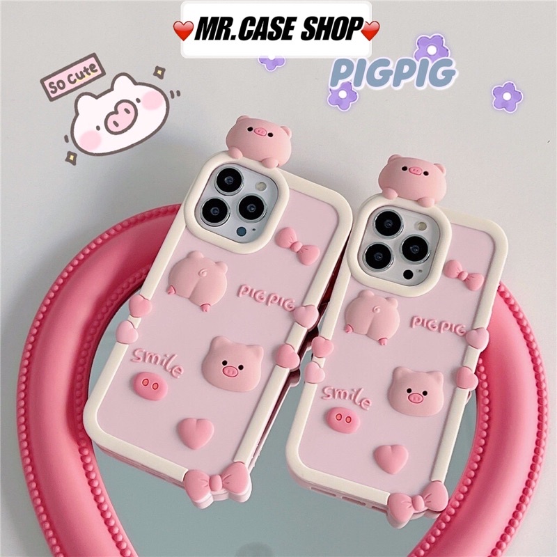 [ Hàng hot ] Ốp lưng điện thoại silion hình chú heo Hồng dành cho ip 7p/8p/x/xsm/11/11pm/12/12pm/13/13p-Mr.Cáe