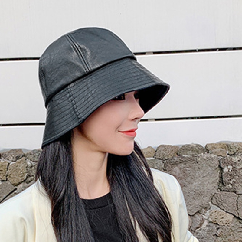 Mũ Tai Bèo Chất Liệu Da Có Khóa Kéo Phong Cách Vintage