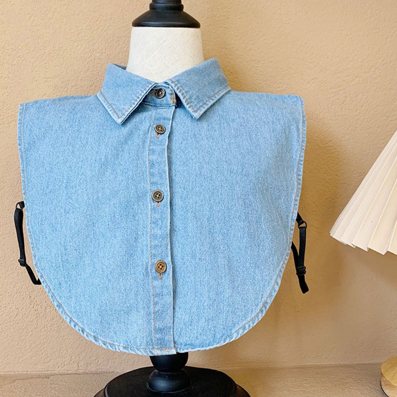 Áo Sơ Mi Cotton Denim Màu Sắc Trơn Cổ Bẻ Tháo Rời Được Thời Trang Mùa Thu Cho Nam Và Nữ