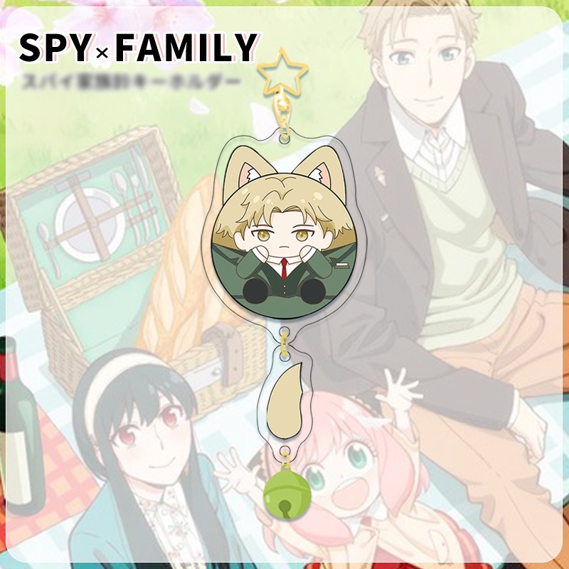 Móc khóa Spy x Family Gia đình điệp viên ver tai thú tròn mica trong anime chibi